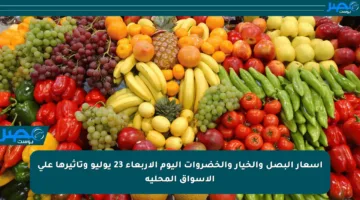 أسعار البصل والخيار والخضروات اليوم الأربعاء 23 يوليو وتأثيرها على الأسواق المحلية